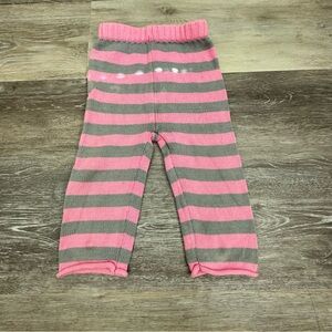 Tots Fifth Avenue Pink and Gray Striped Knit Pants 24M